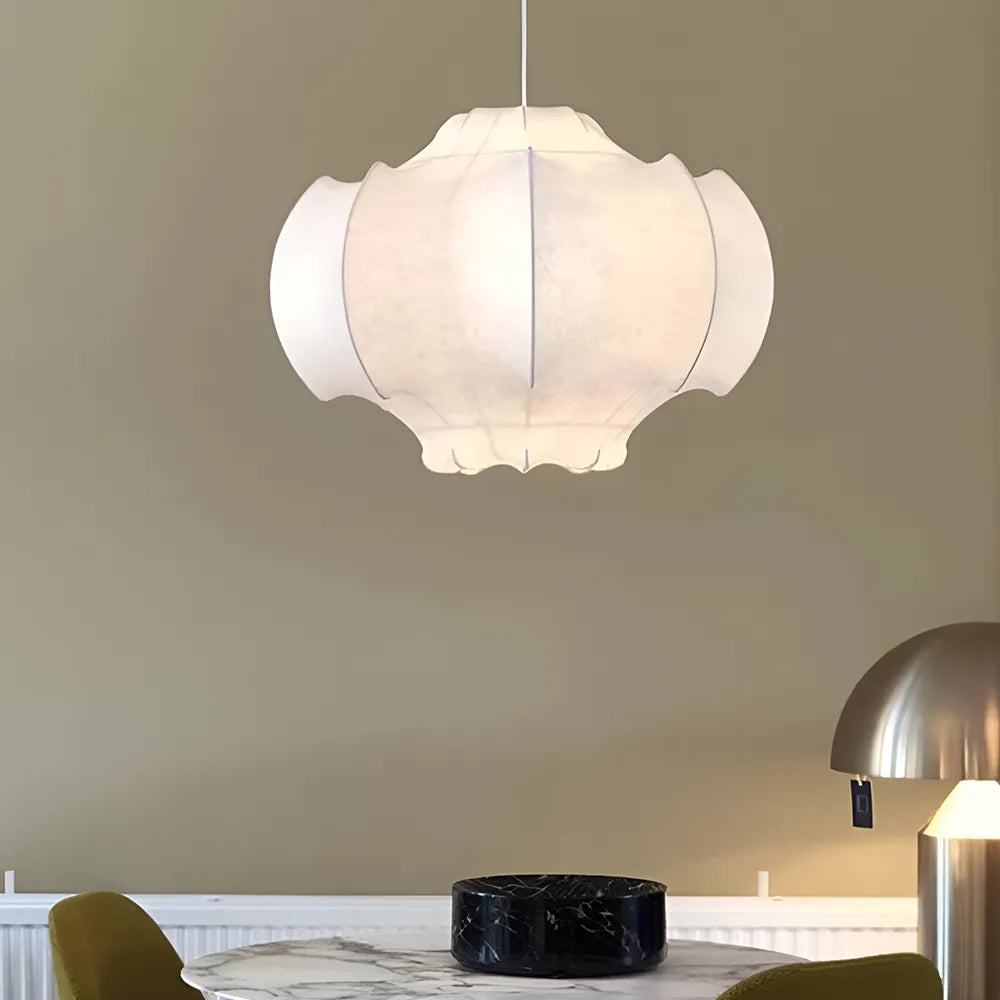 Modern Fabric Sculptural Hanging Light