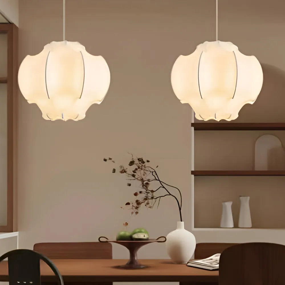 Modern Fabric Sculptural Hanging Light