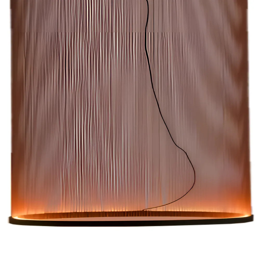 Modern Fabric Shade Column Pendant Light