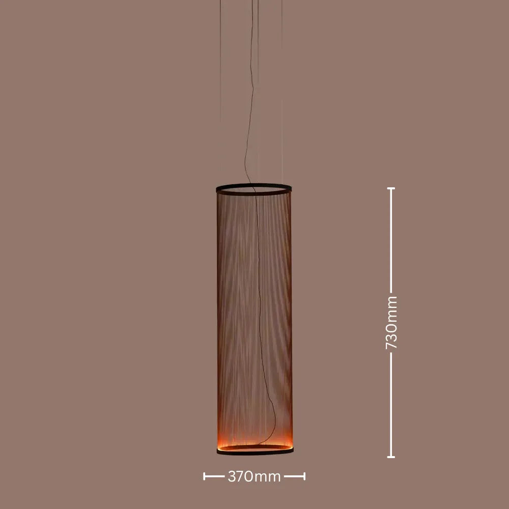 Modern Fabric Shade Column Pendant Light