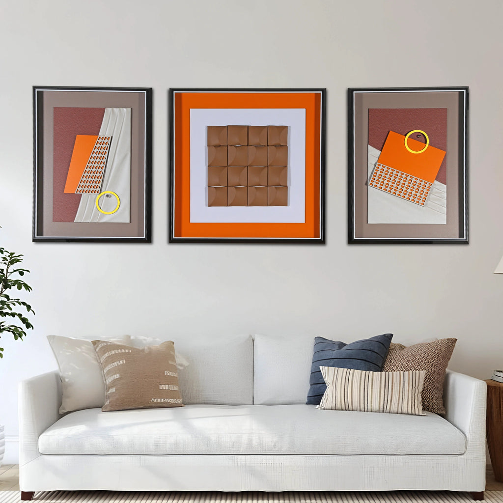Modern Geometric Abstract 3-Piece Wall Frame