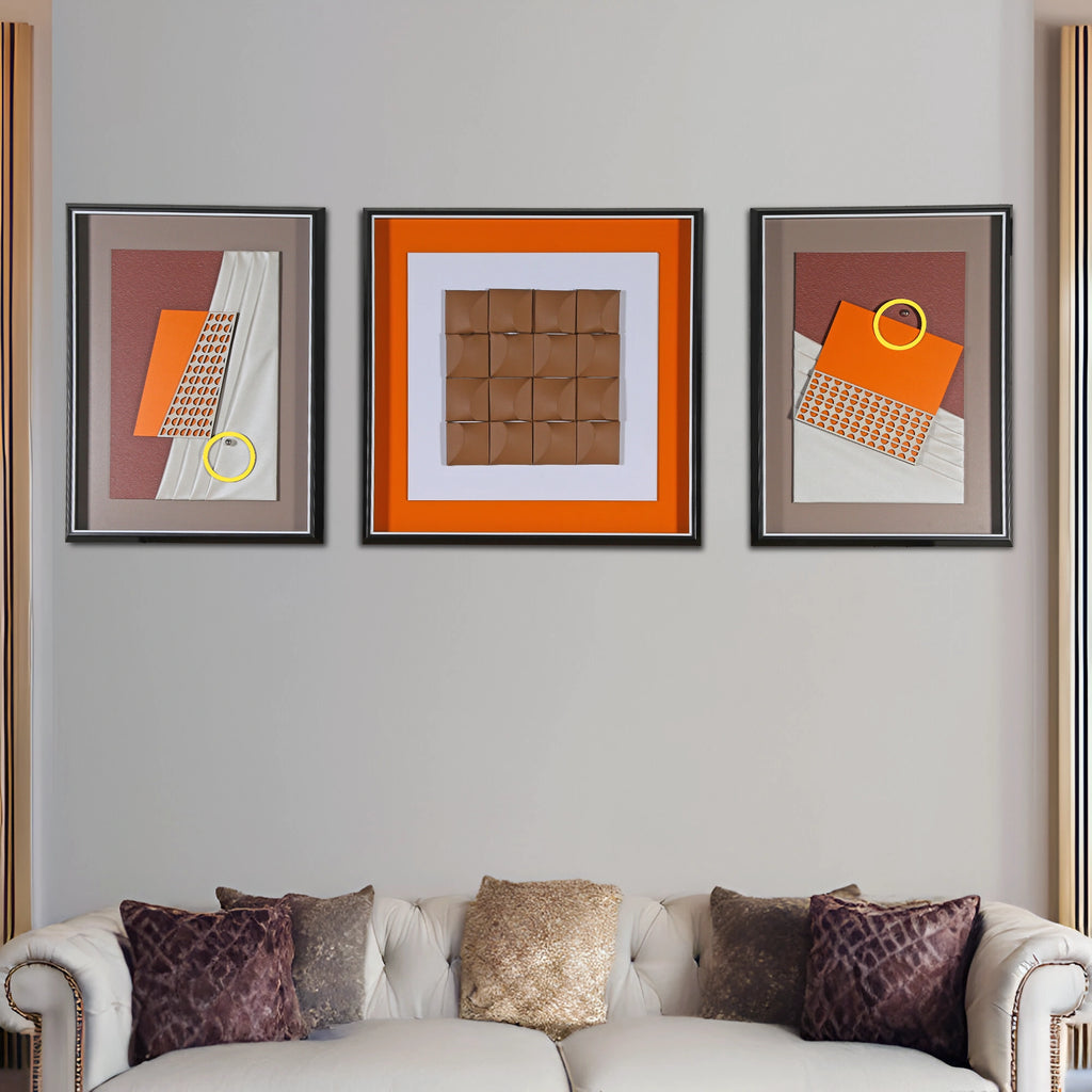 Modern Geometric Abstract 3-Piece Wall Frame