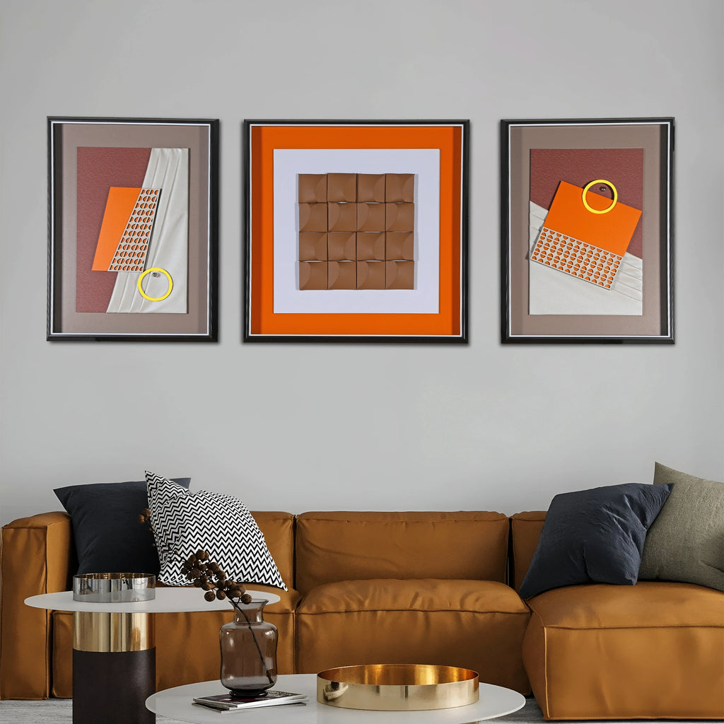 Modern Geometric Abstract 3-Piece Wall Frame