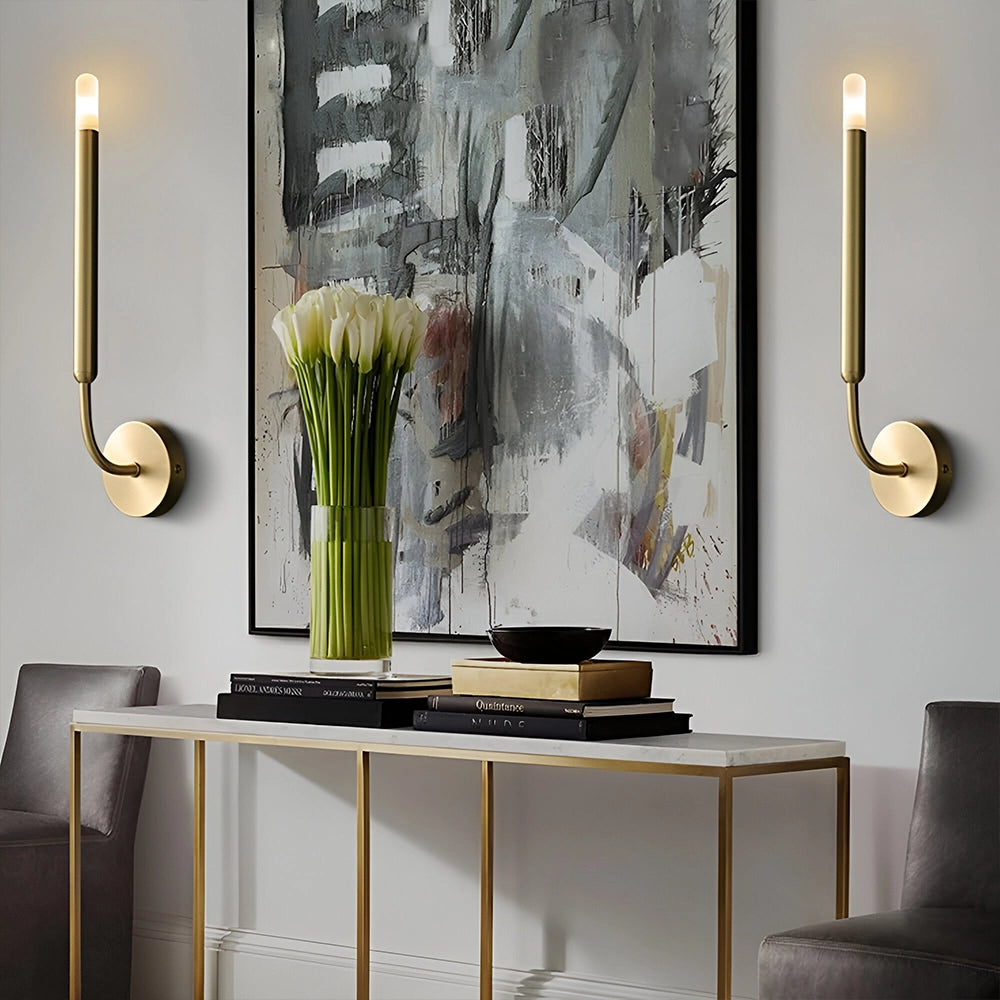 Modern Gold Linear Tube Wall Sconce