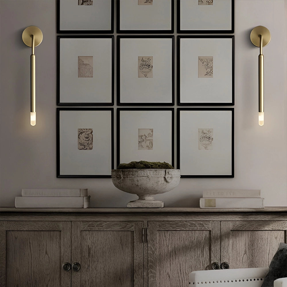 Modern Gold Linear Tube Wall Sconce