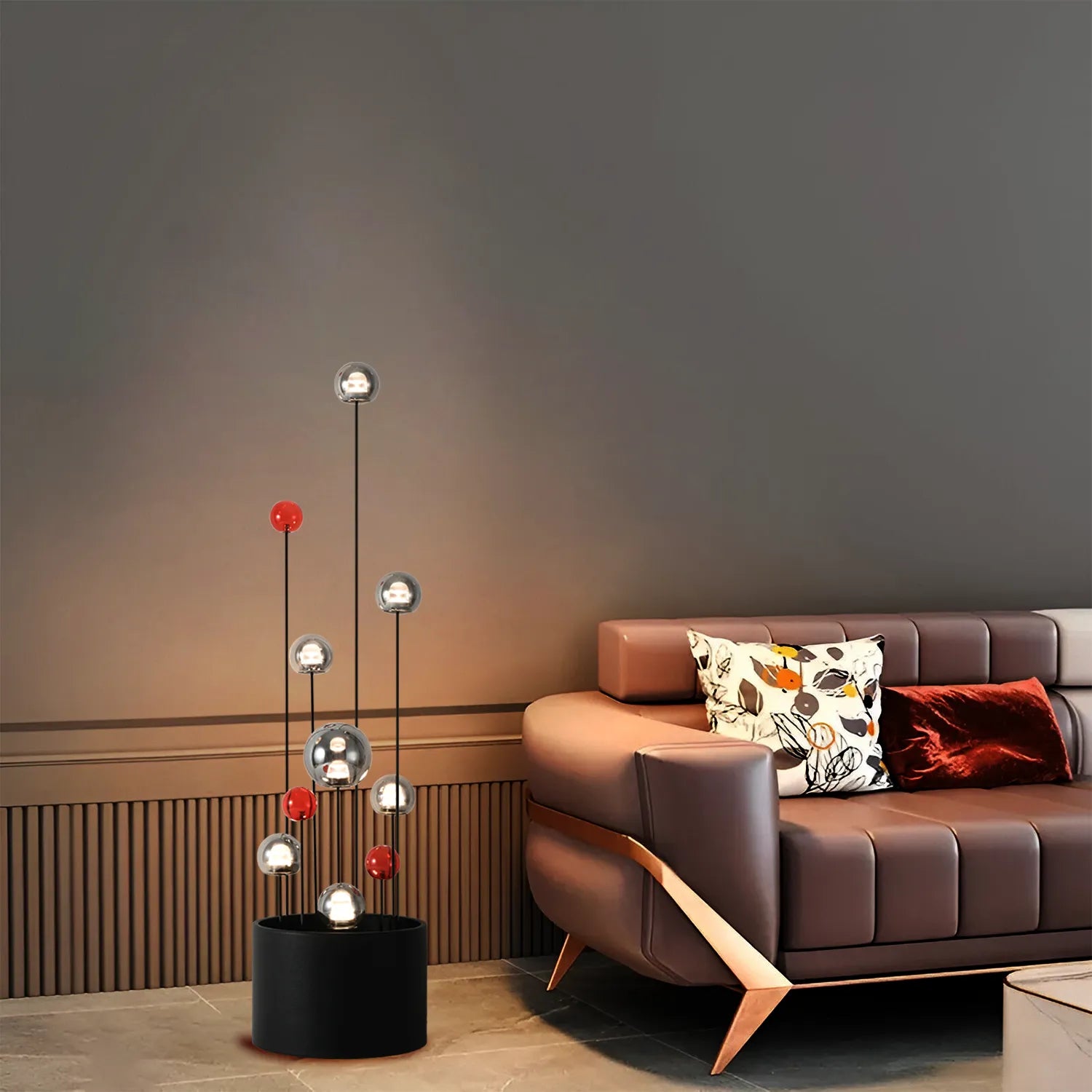 Modern Orb Cluster Glass Floor Lamp