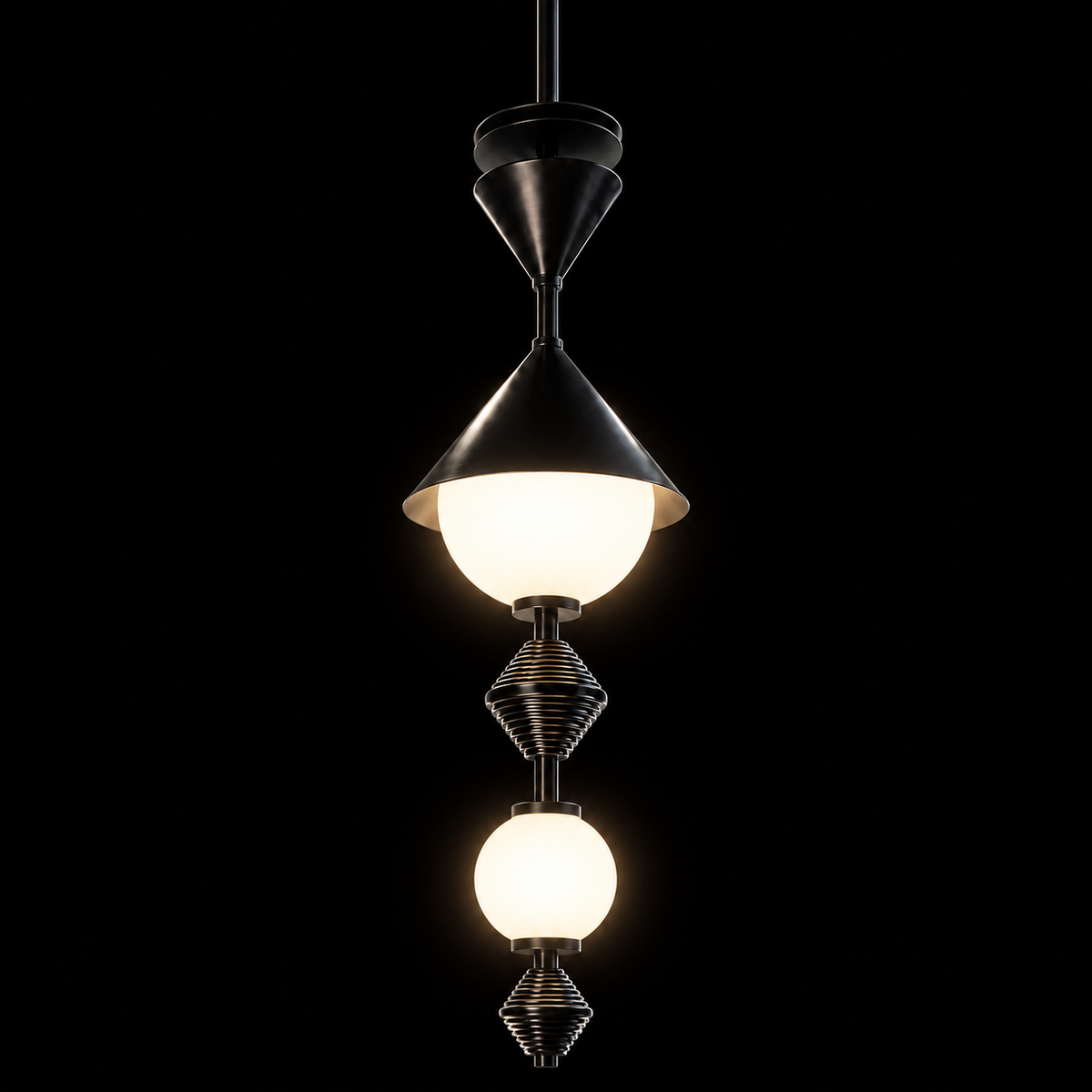 Obsidian Orbit Pendant Light – Architectural Luxury Lighting