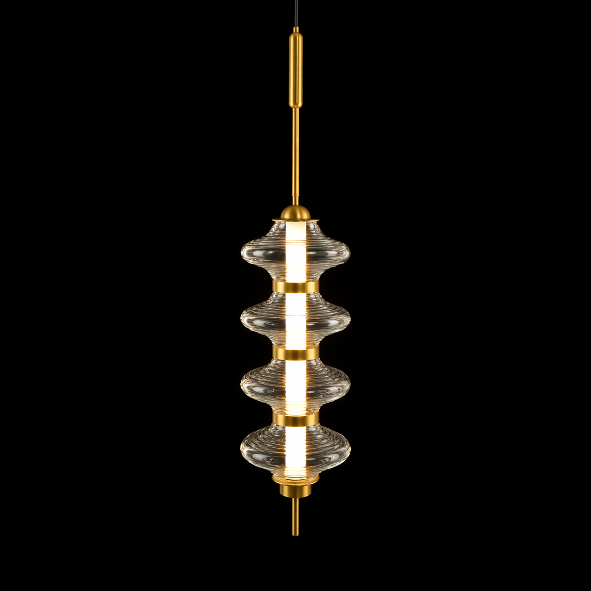 LumiStack Tiered Crystal Glass Pendant Light