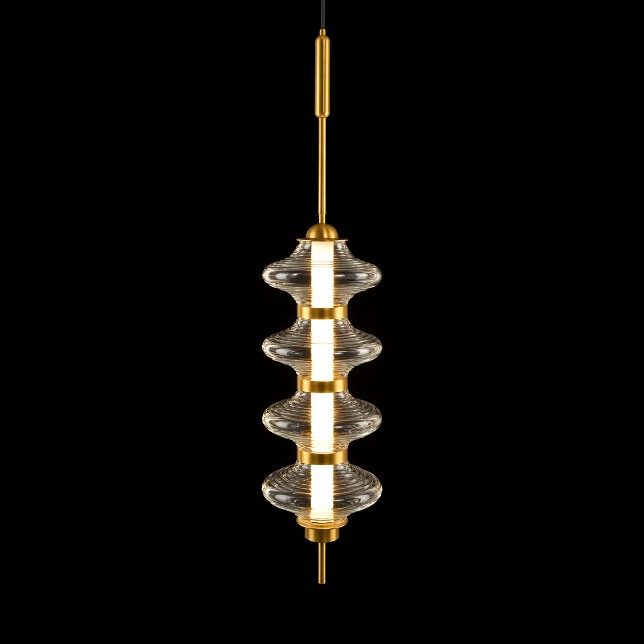LumiStack Tiered Crystal Glass Pendant Light