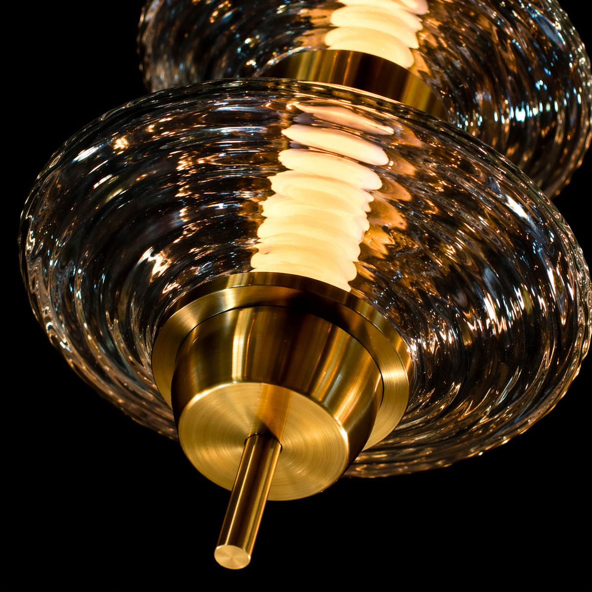 LumiStack Tiered Crystal Glass Pendant Light