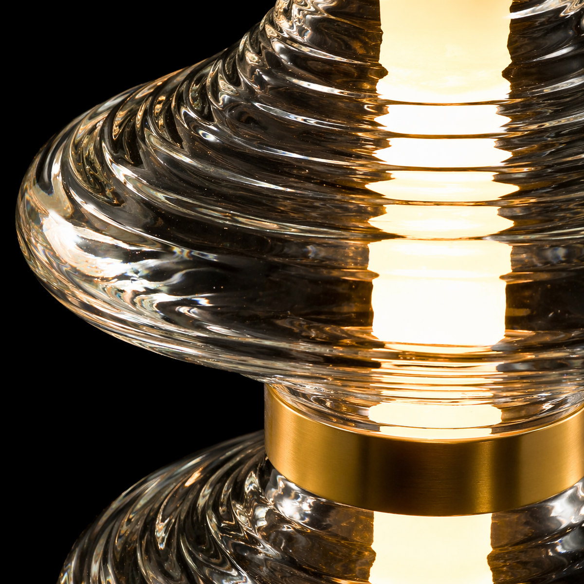 LumiStack Tiered Crystal Glass Pendant Light