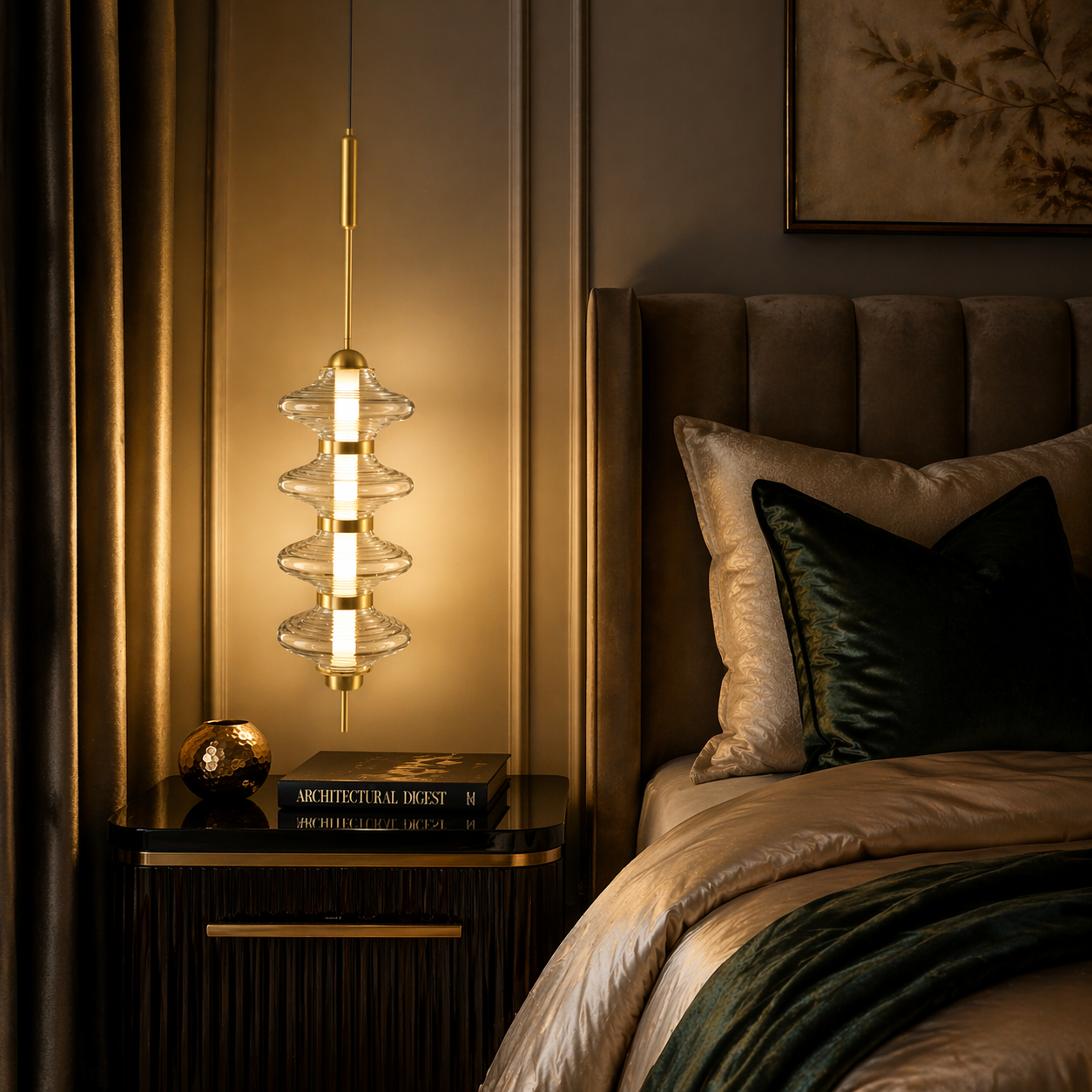 LumiStack Tiered Crystal Glass Pendant Light