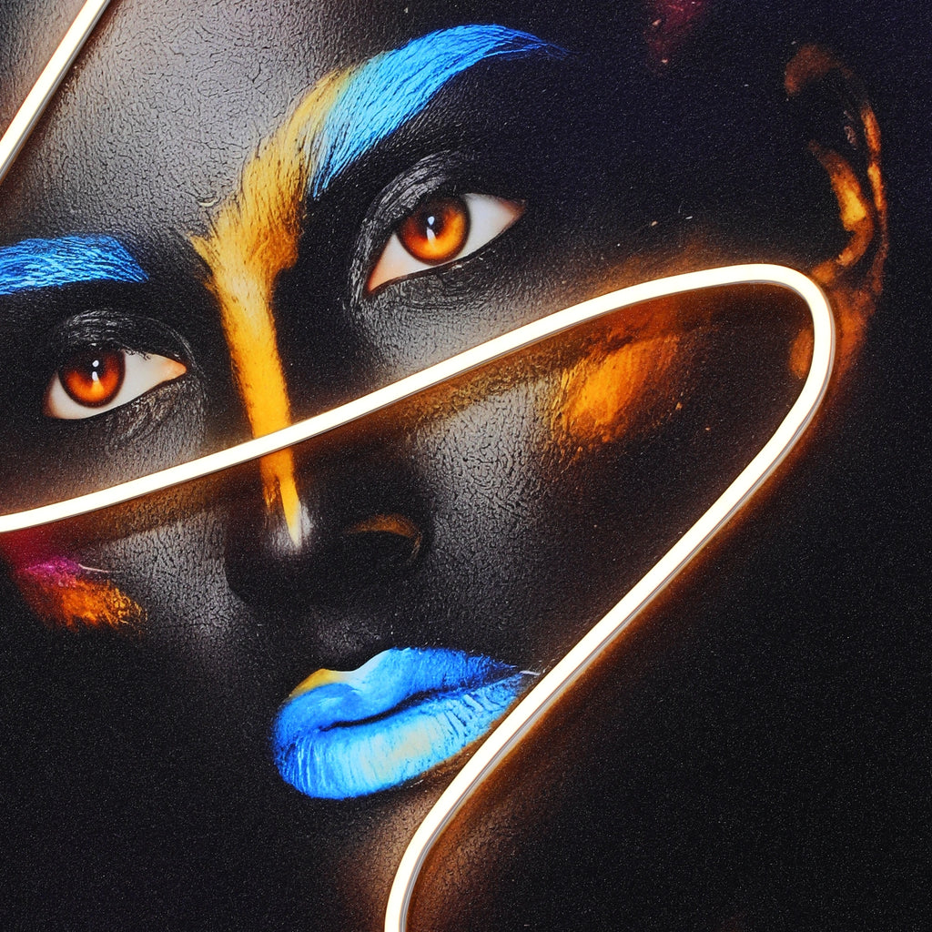 Neon Glow Portrait Wall Art