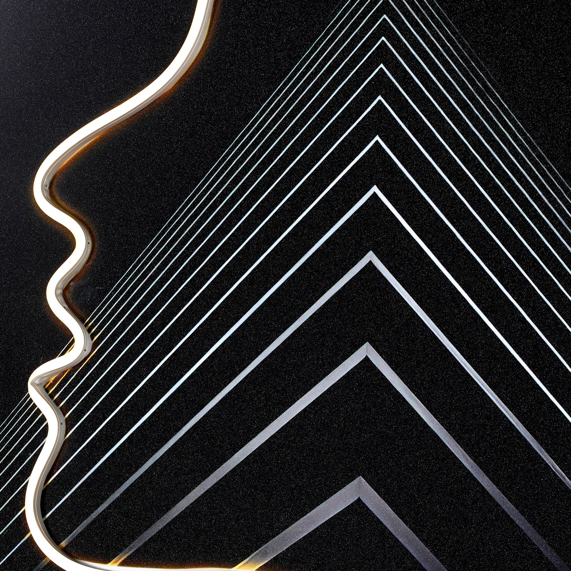 Neon Mirage Geometric Face Wall Art
