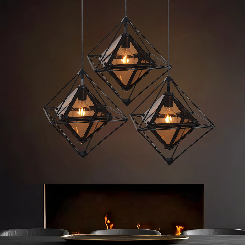 Nexus Cage - Contemporary Diamond Shaped Pendant Light