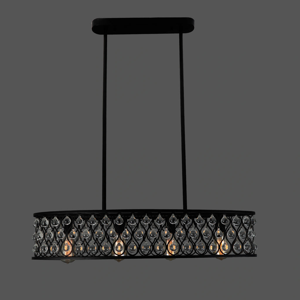 Onyx Rain - Modern Black Crystal Chandelier