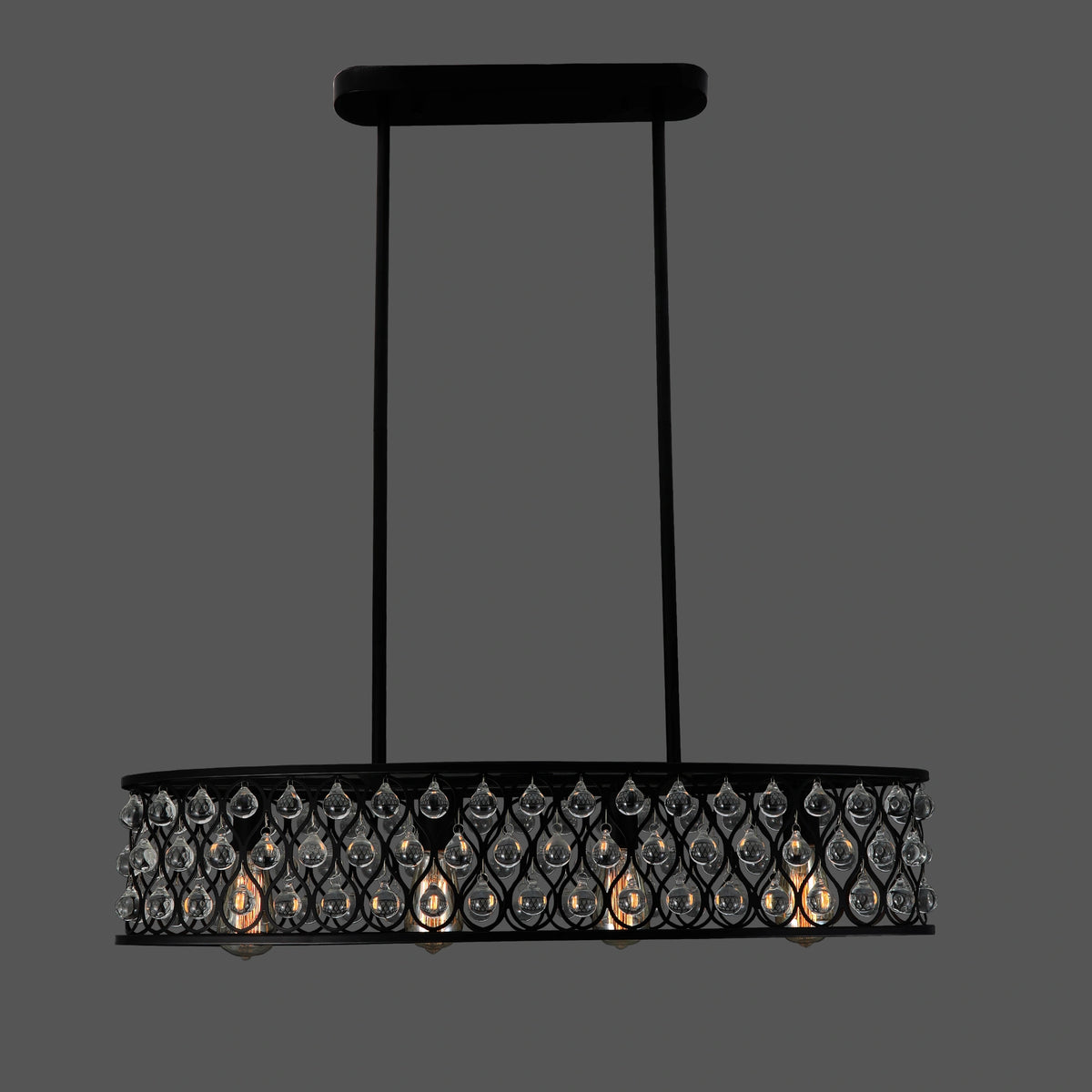 Onyx Rain - Modern Black Crystal Chandelier