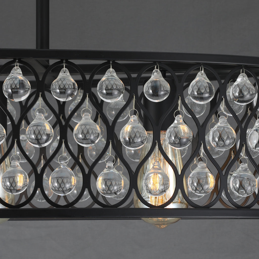 Onyx Rain - Modern Black Crystal Chandelier