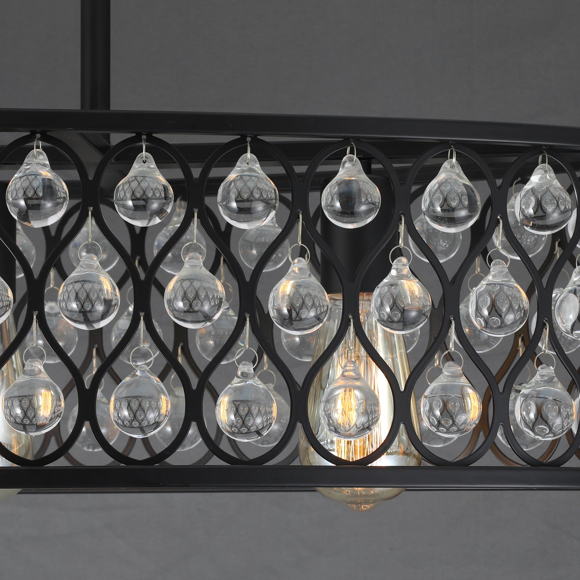 Onyx Rain - Modern Black Crystal Chandelier