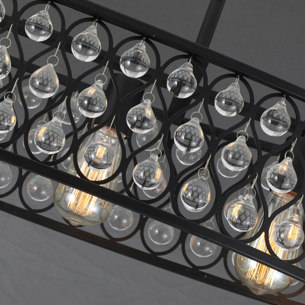 Onyx Rain - Modern Black Crystal Chandelier
