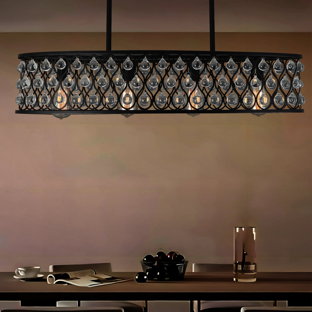 Onyx Rain - Modern Black Crystal Chandelier