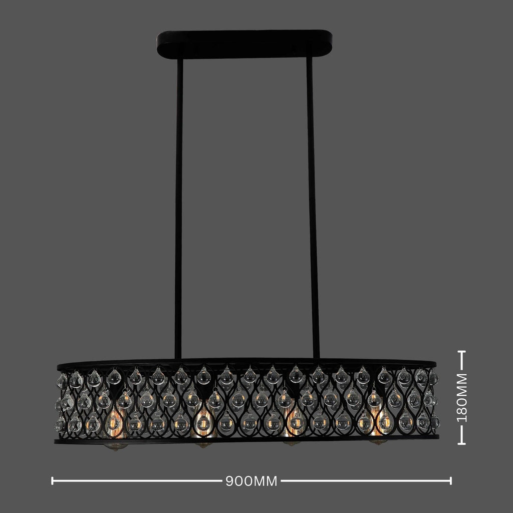 Onyx Rain - Modern Black Crystal Chandelier