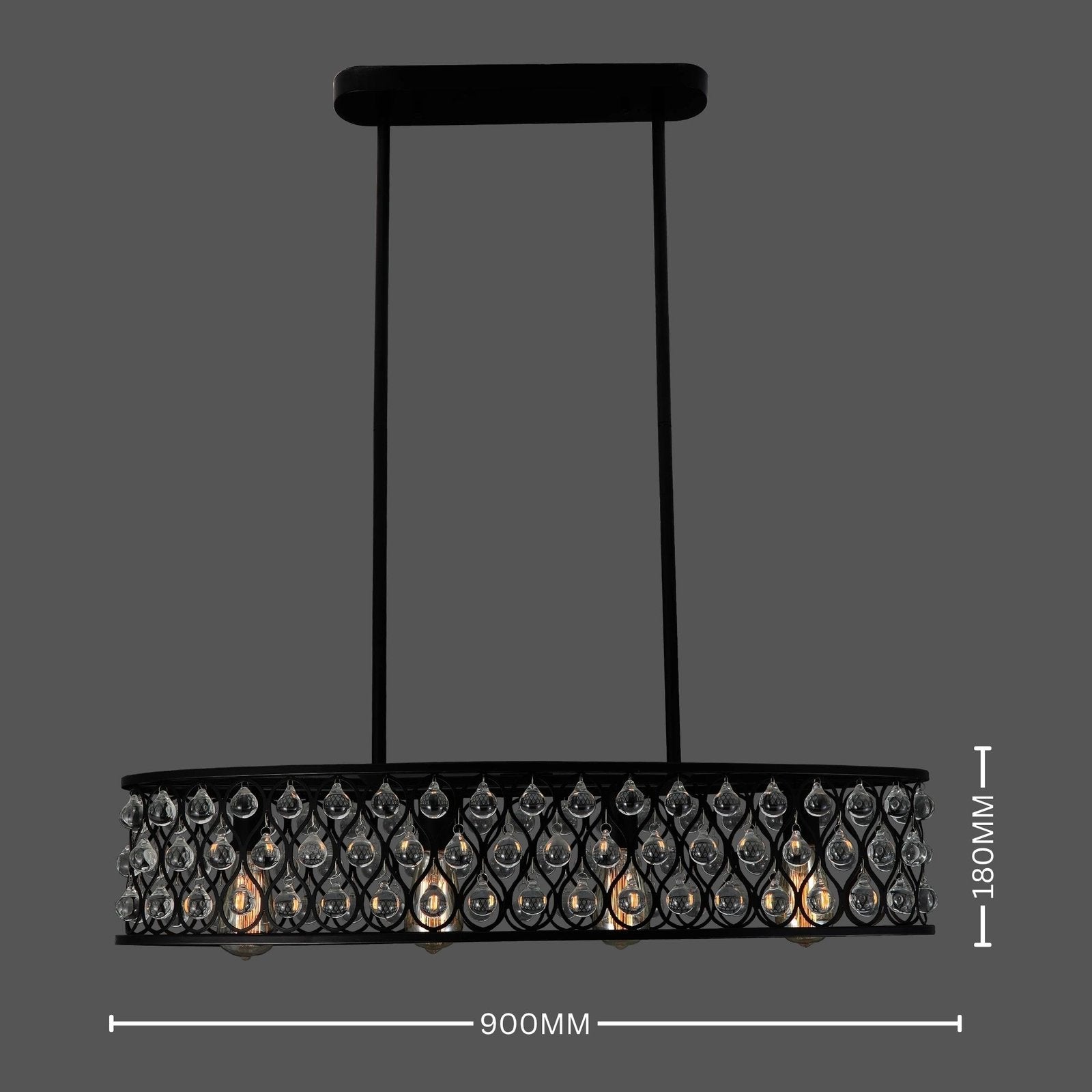 Onyx Rain - Modern Black Crystal Chandelier