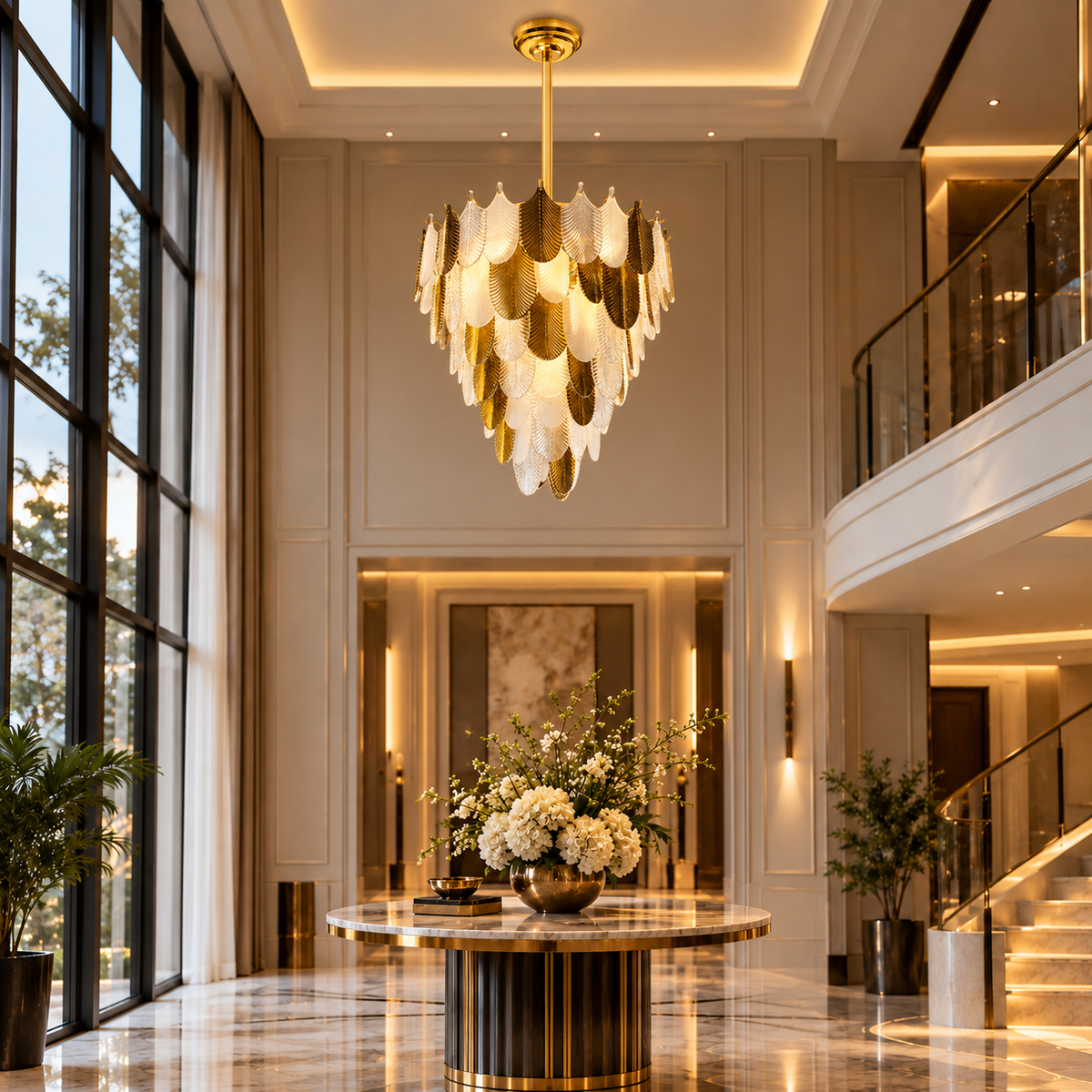 Aurelia Cascade Leaf Glass Chandelier