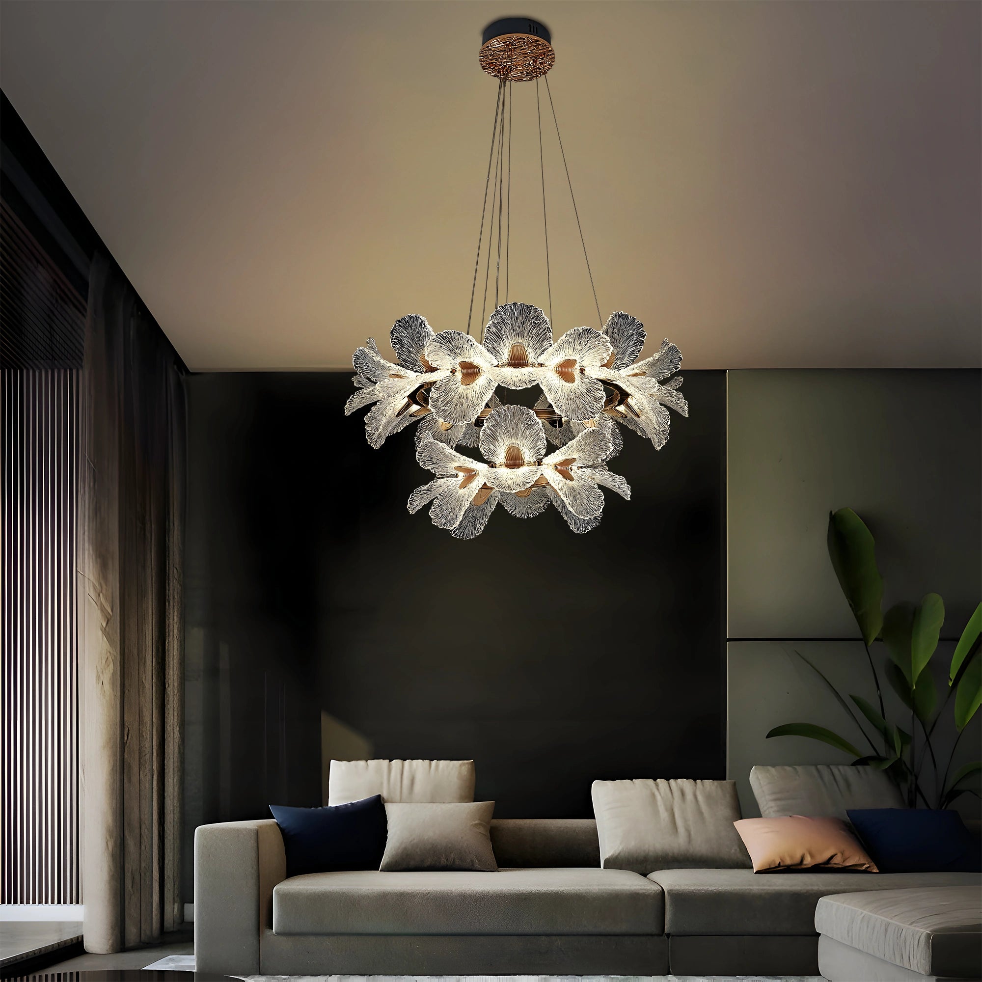 Petal Bloom Modern Floral Ring Luxury Chandelier