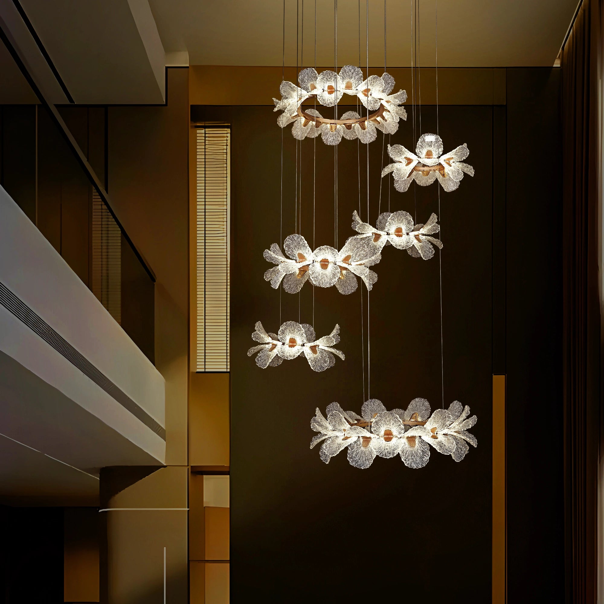 Petal Cascade Modern Floral Chandelier