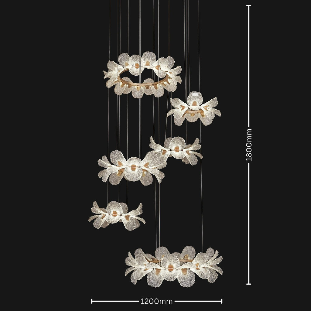Petal Cascade Modern Floral Chandelier
