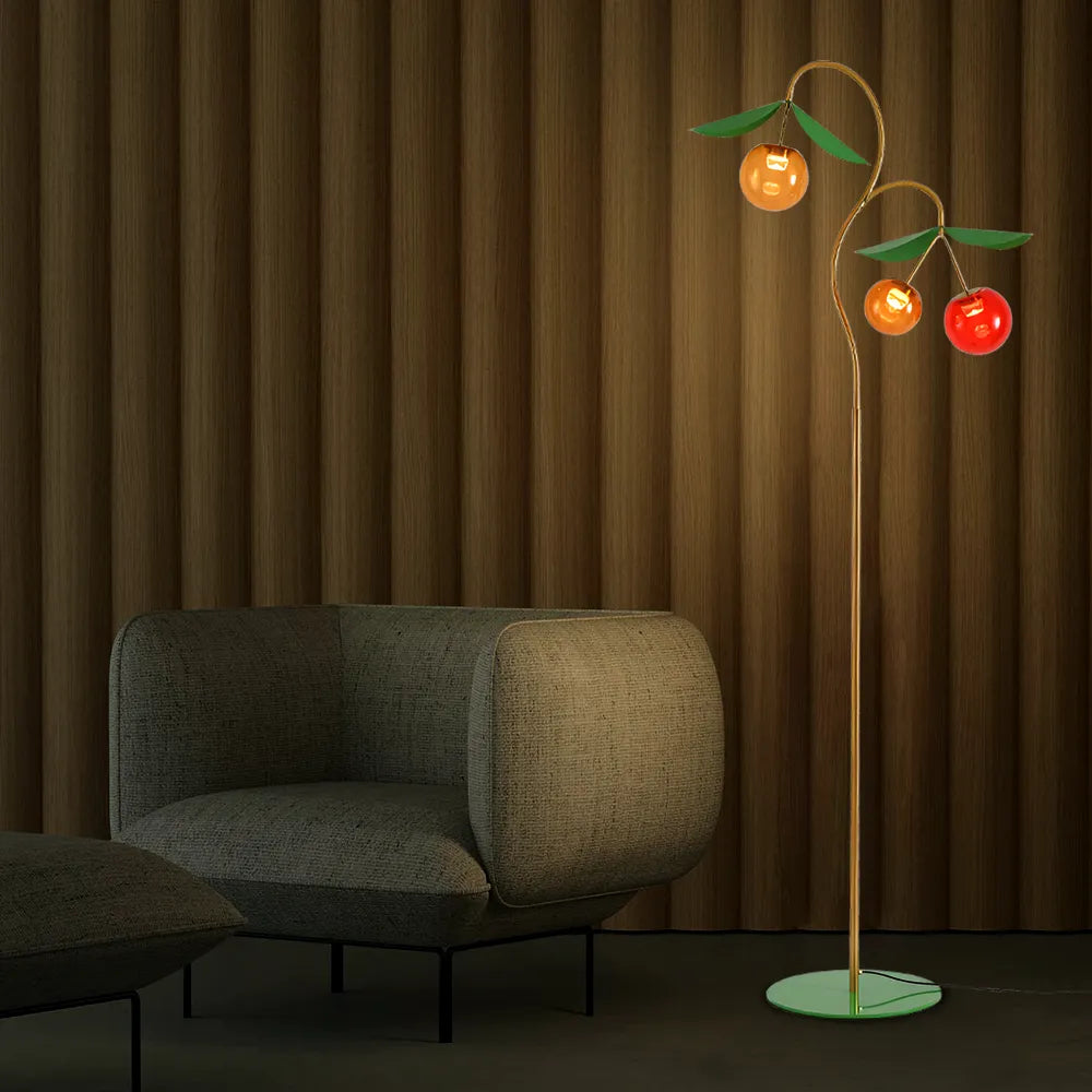 Playful Fruit Bloom Artistic Glass Floor Lamp