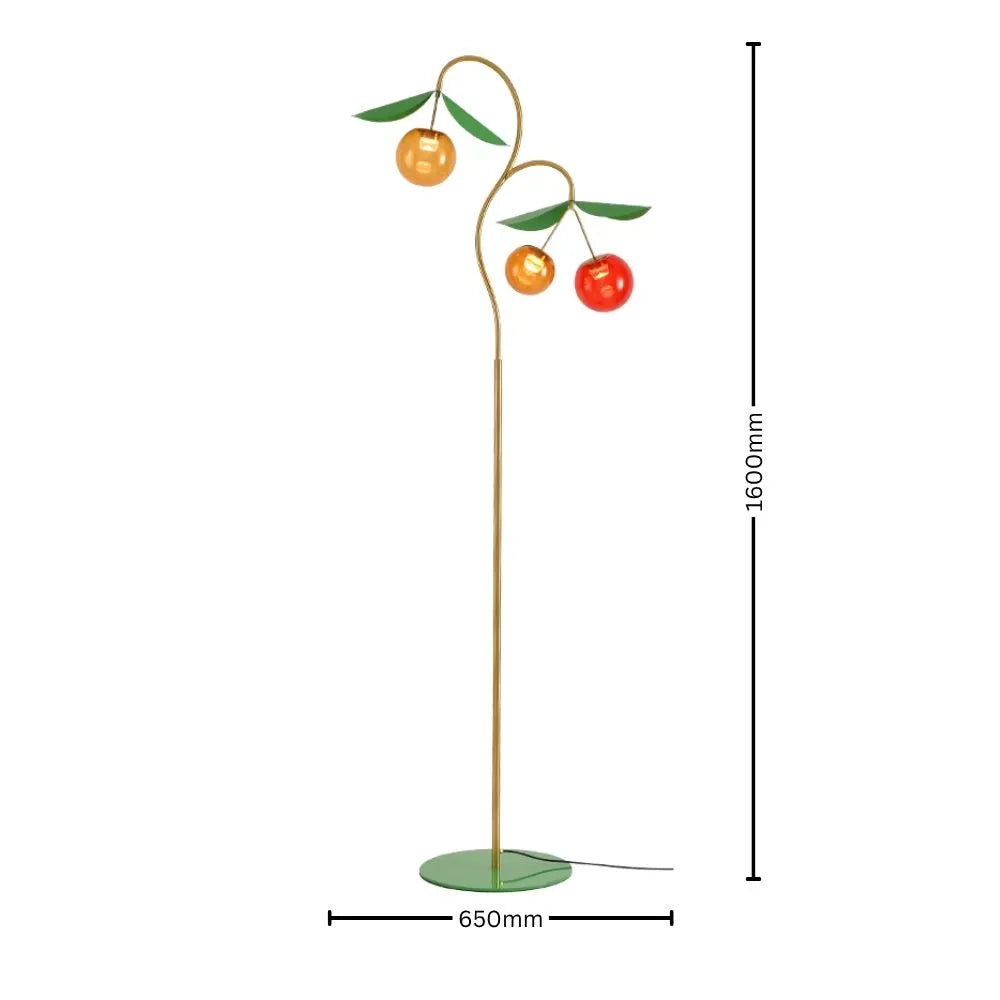 Playful Fruit Bloom Artistic Glass Floor Lamp