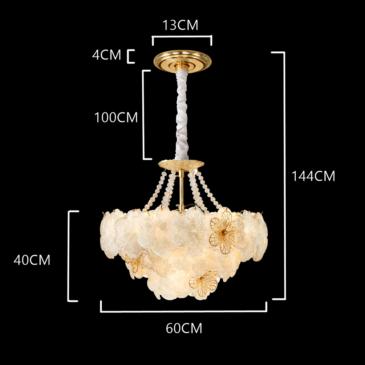Pearl Petal Crystal Chandelier