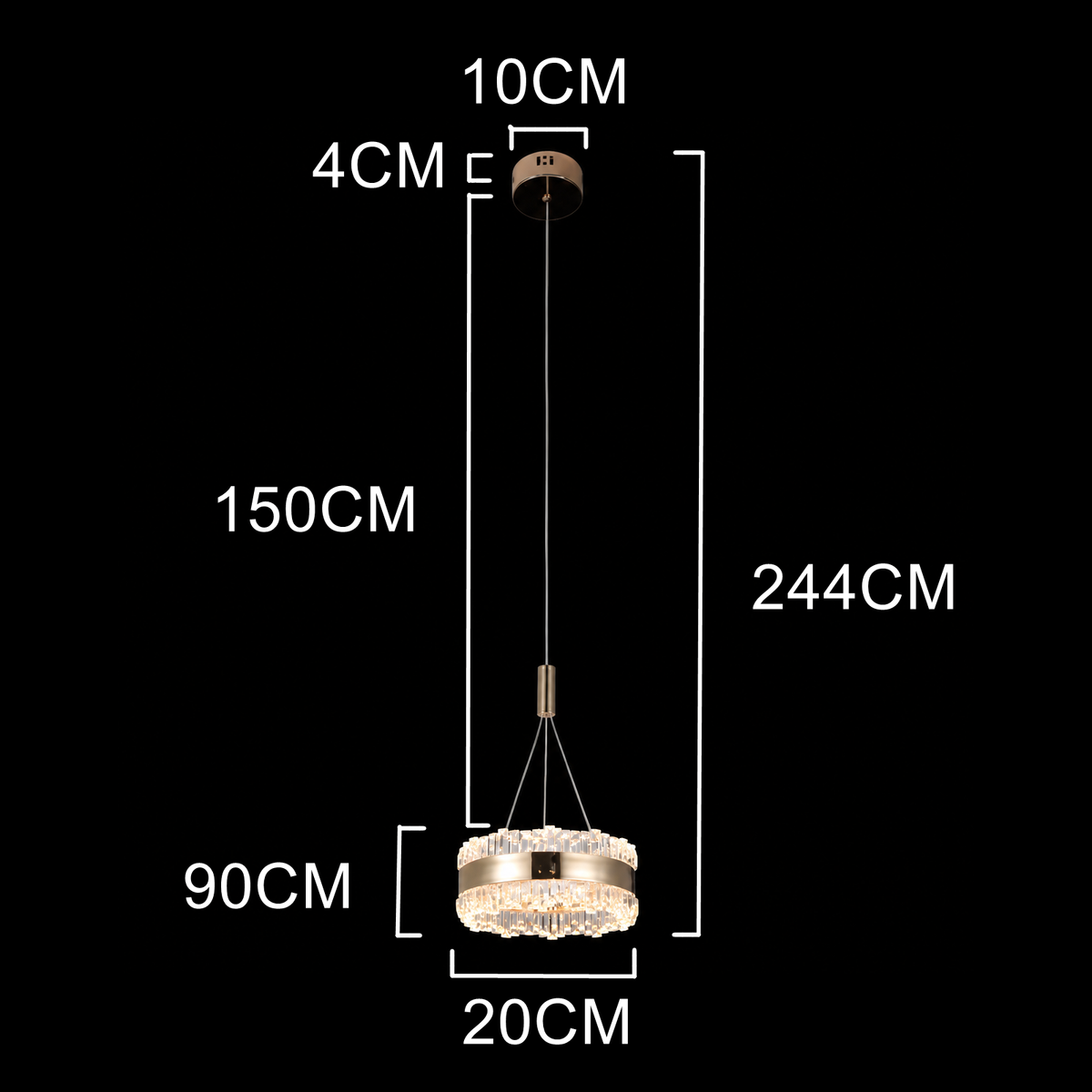 Celestia Crystal Ring Pendant Lamp