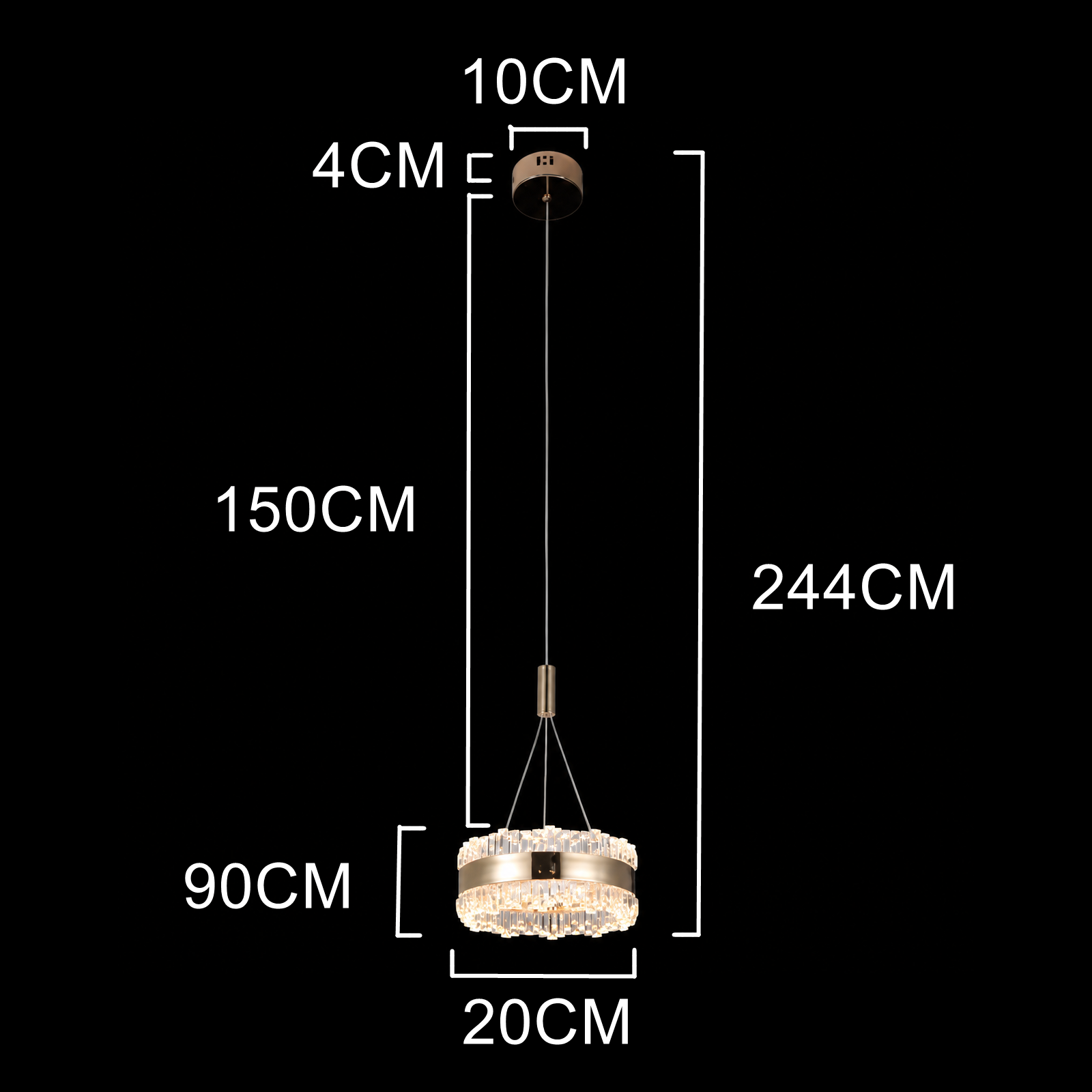 Celestia Crystal Ring Pendant Lamp
