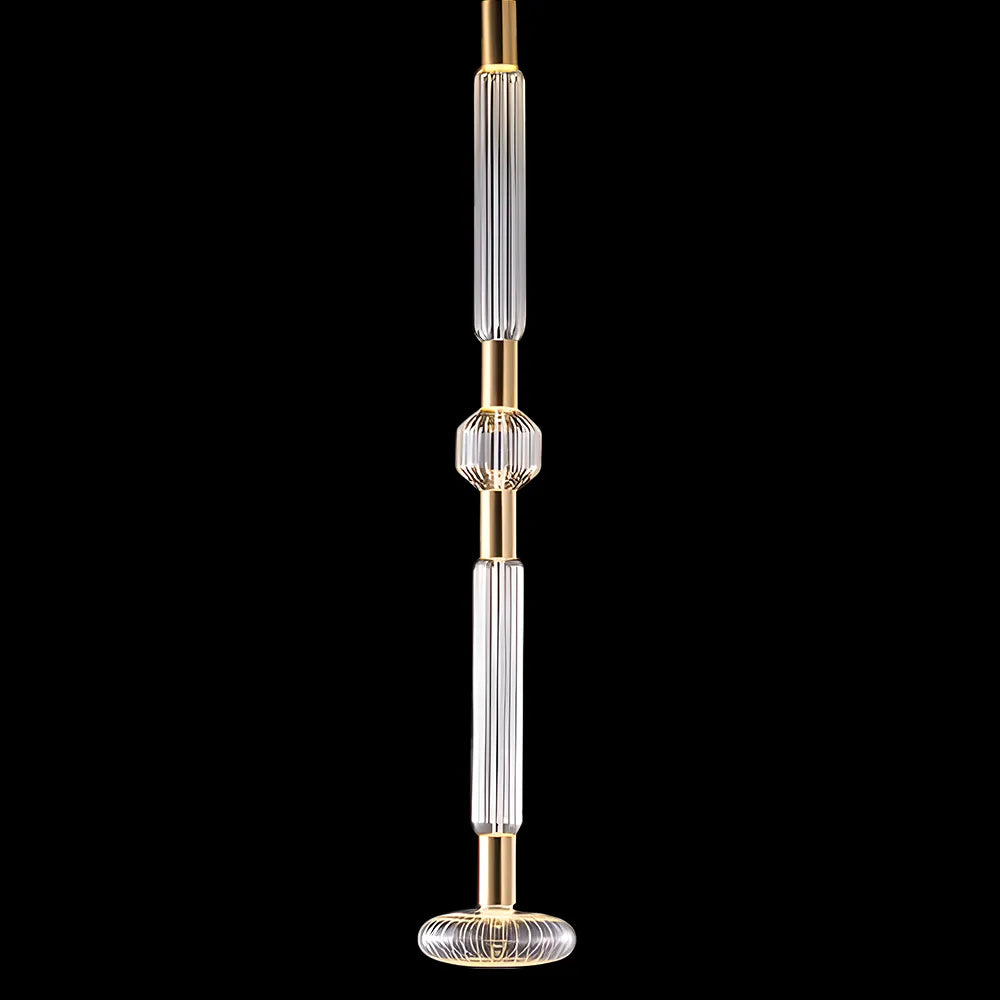 Sculptural Fluted Glass Column Pendant Light