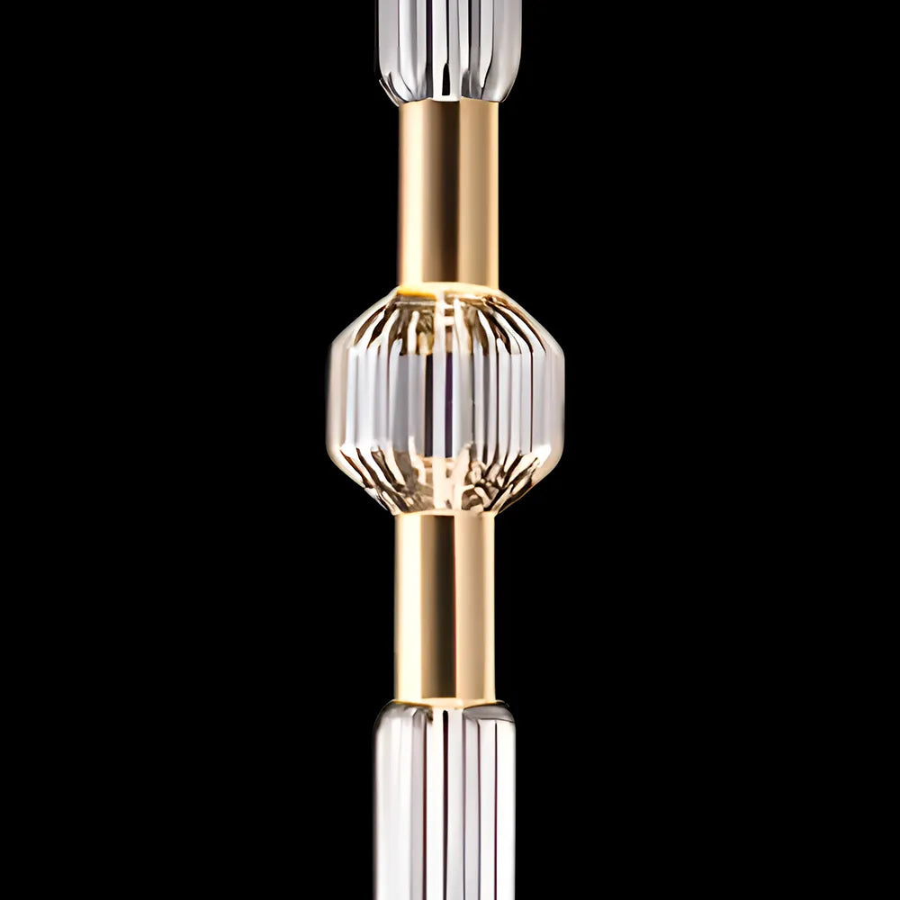 Sculptural Fluted Glass Column Pendant Light