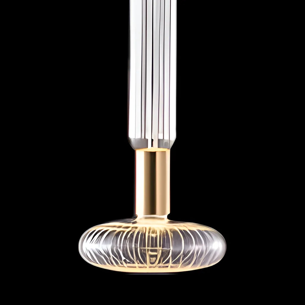 Sculptural Fluted Glass Column Pendant Light