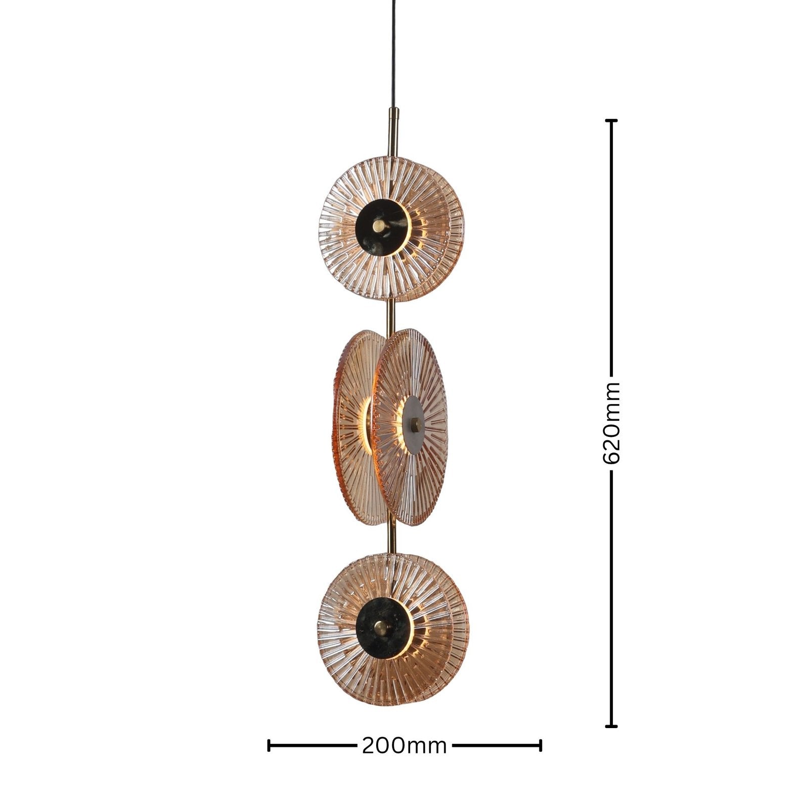 Solar Disc- Modern Fluted Glass Pendant Light