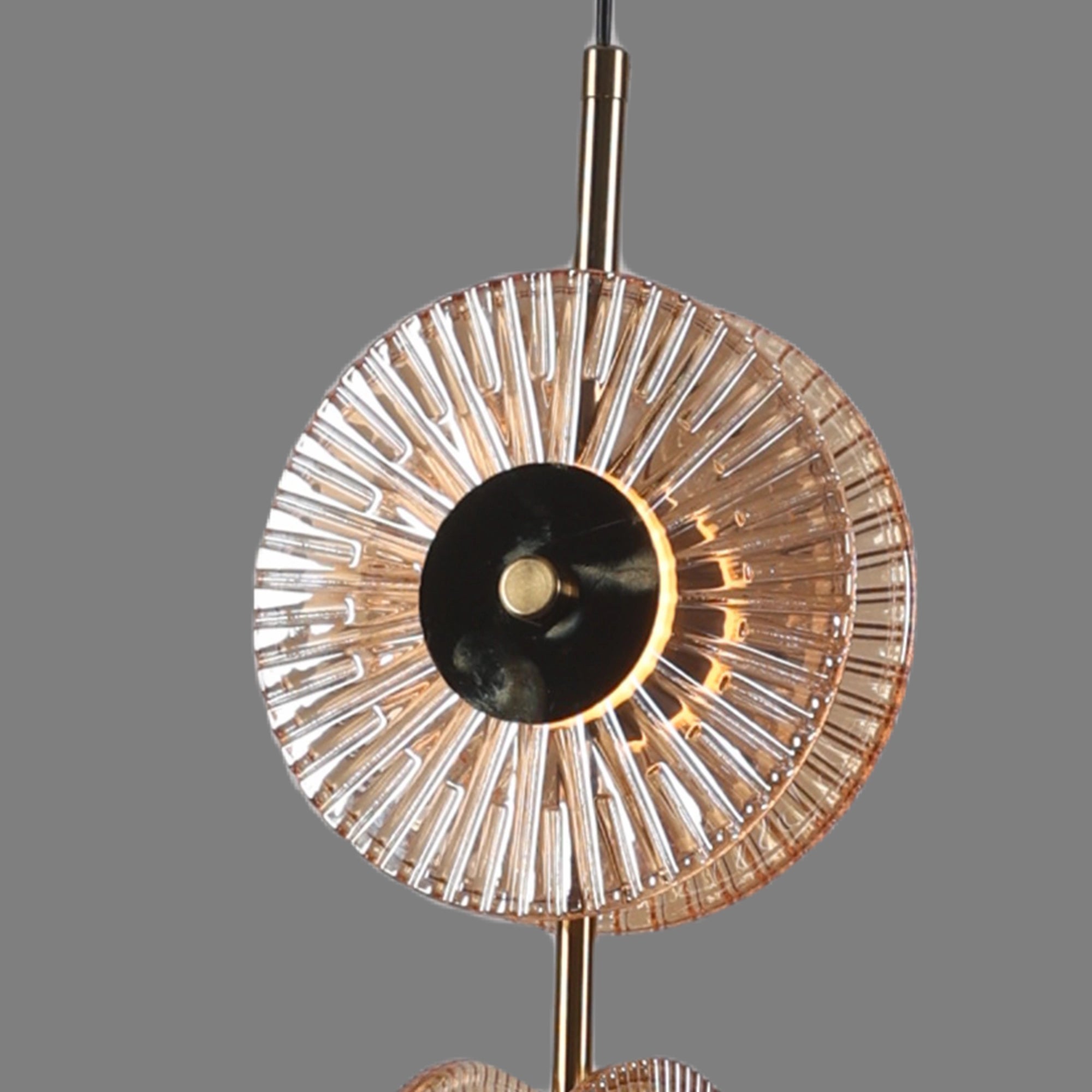 Solar Disc- Modern Fluted Glass Pendant Light
