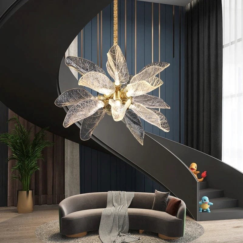 Summer Leaves Round (18) LED Chandelier