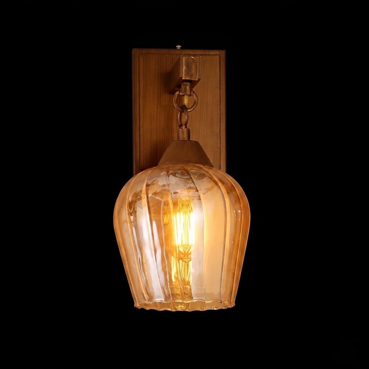 Caldera Amber Glass Wall Lantern
