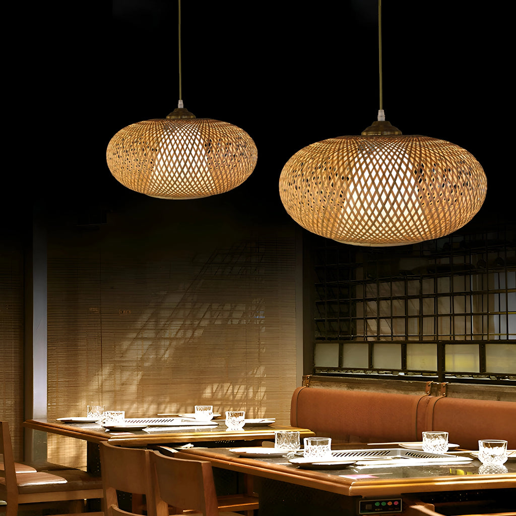 Country Bamboo Coastal Style Rattan Pendant Lamp