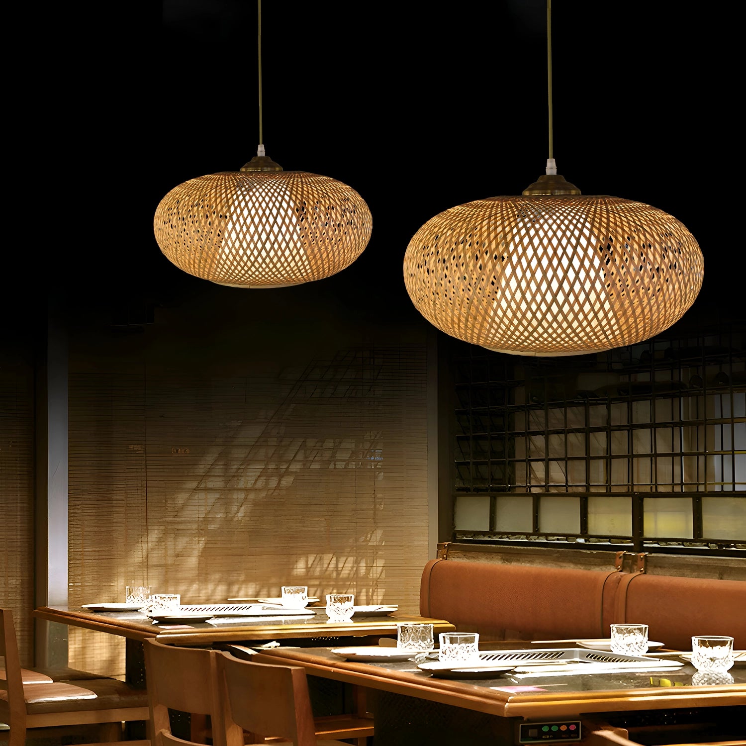 Country Bamboo Coastal Style Rattan Pendant Lamp