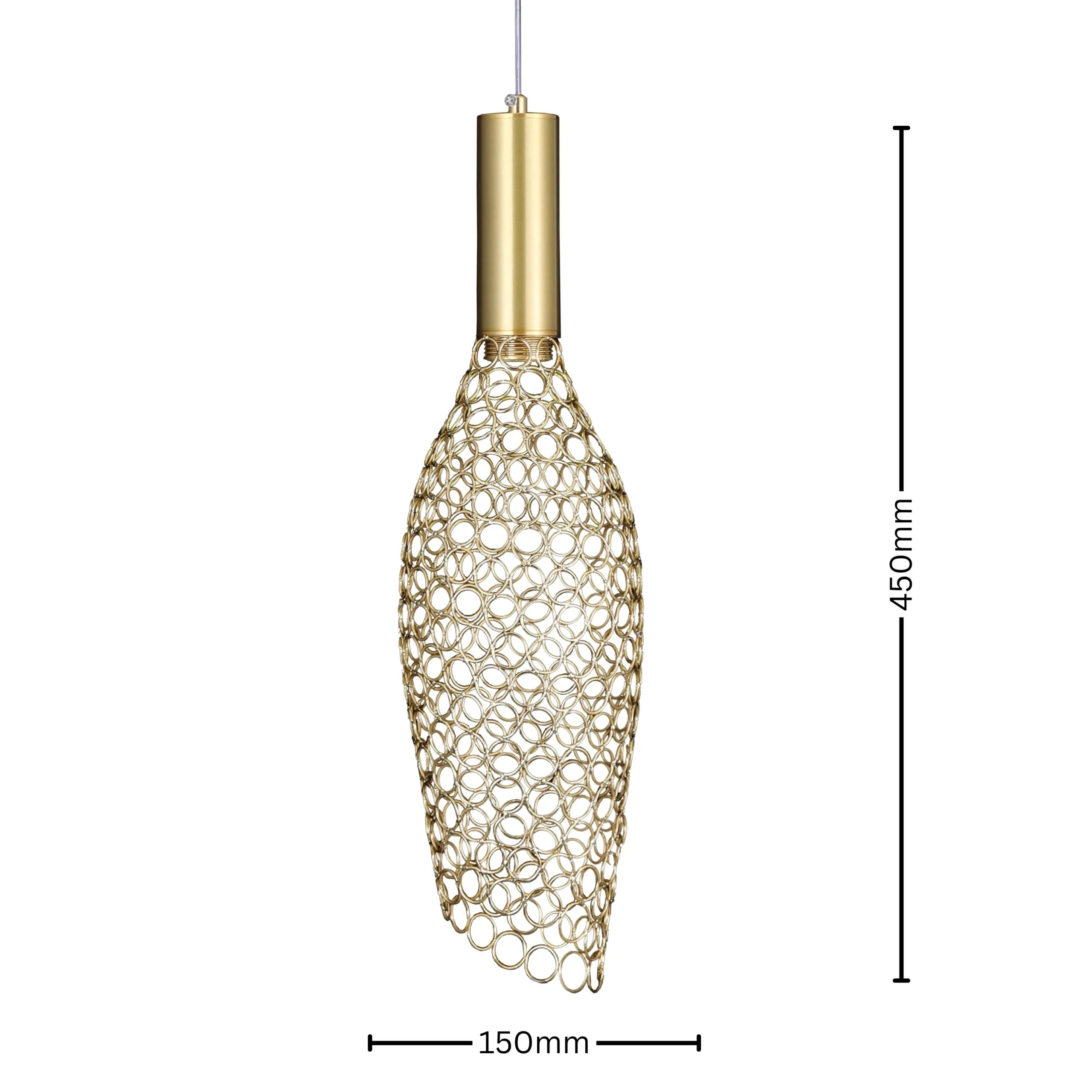 AuraMesh Gold Pendant Light