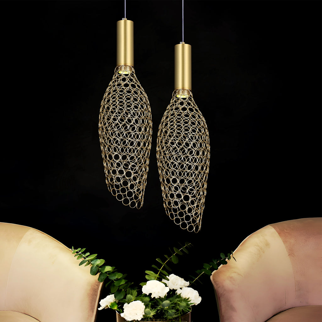 AuraMesh Gold Pendant Light