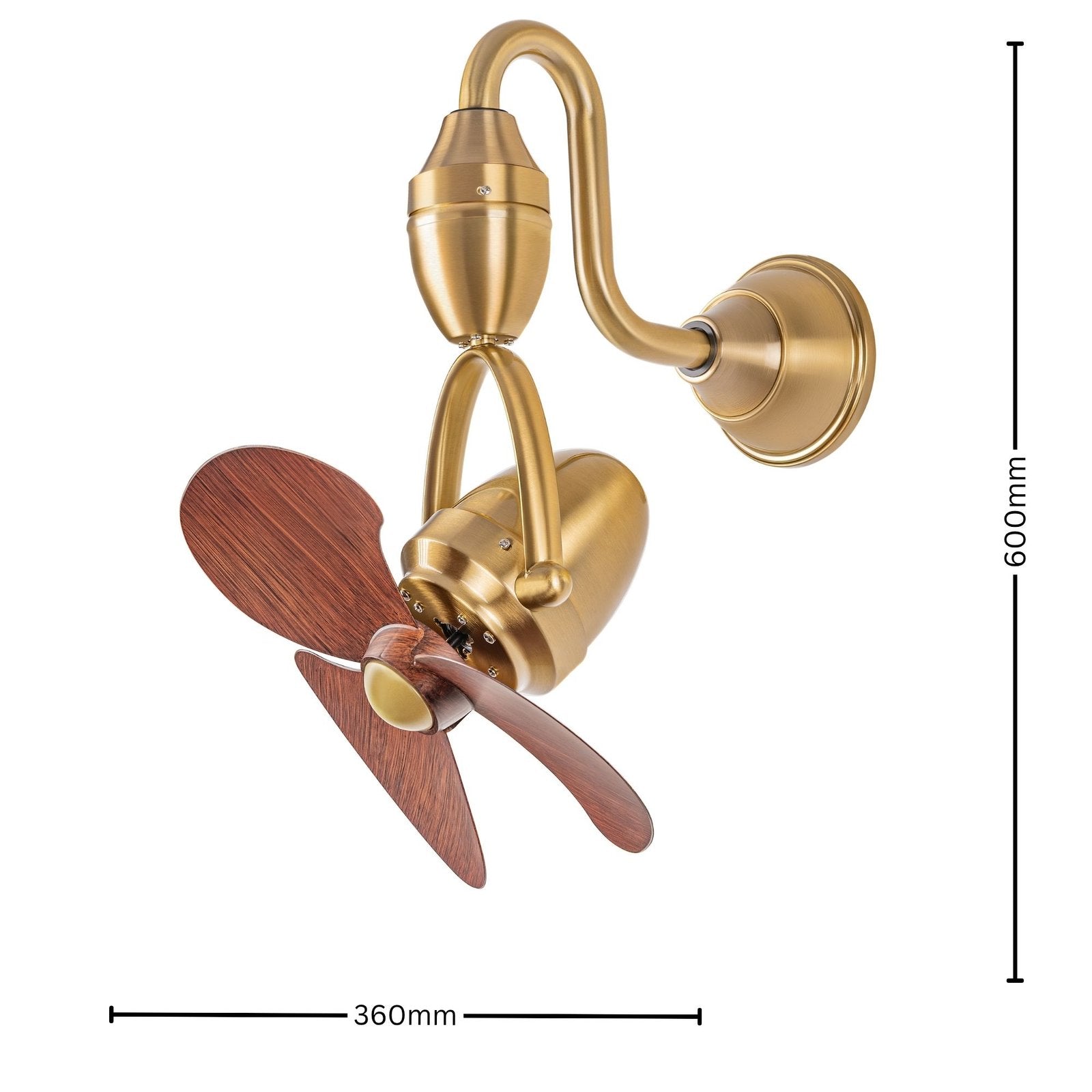 Toucan Golden Wall Mounted Fan | 15W BLDC Motor | ABS Body