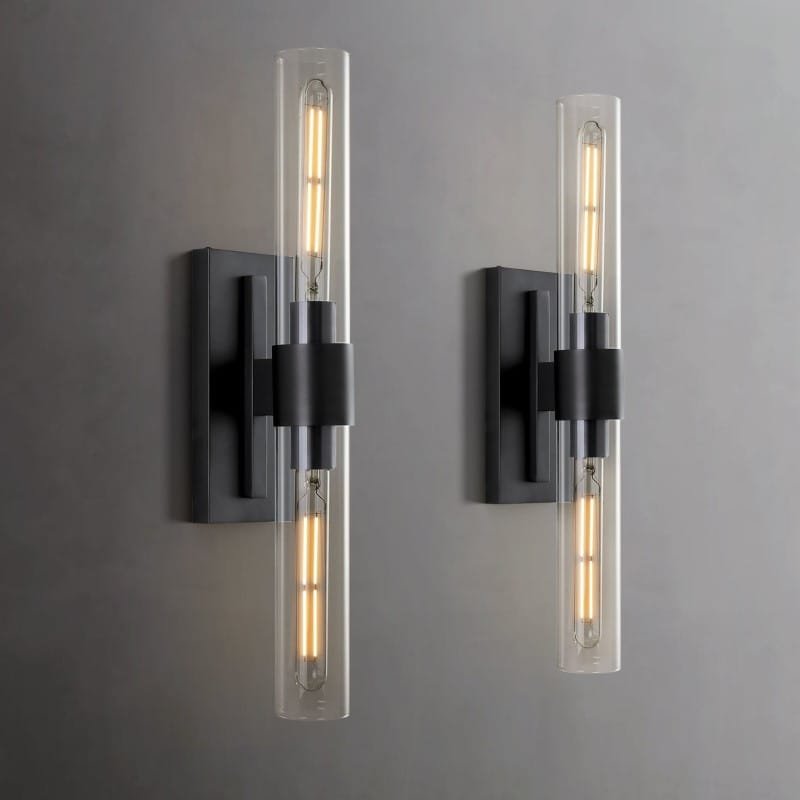 TranSpare Black Glass Wall Lamp