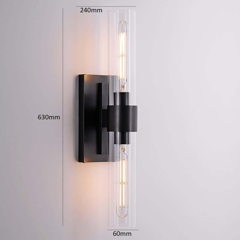 TranSpare Black Glass Wall Lamp